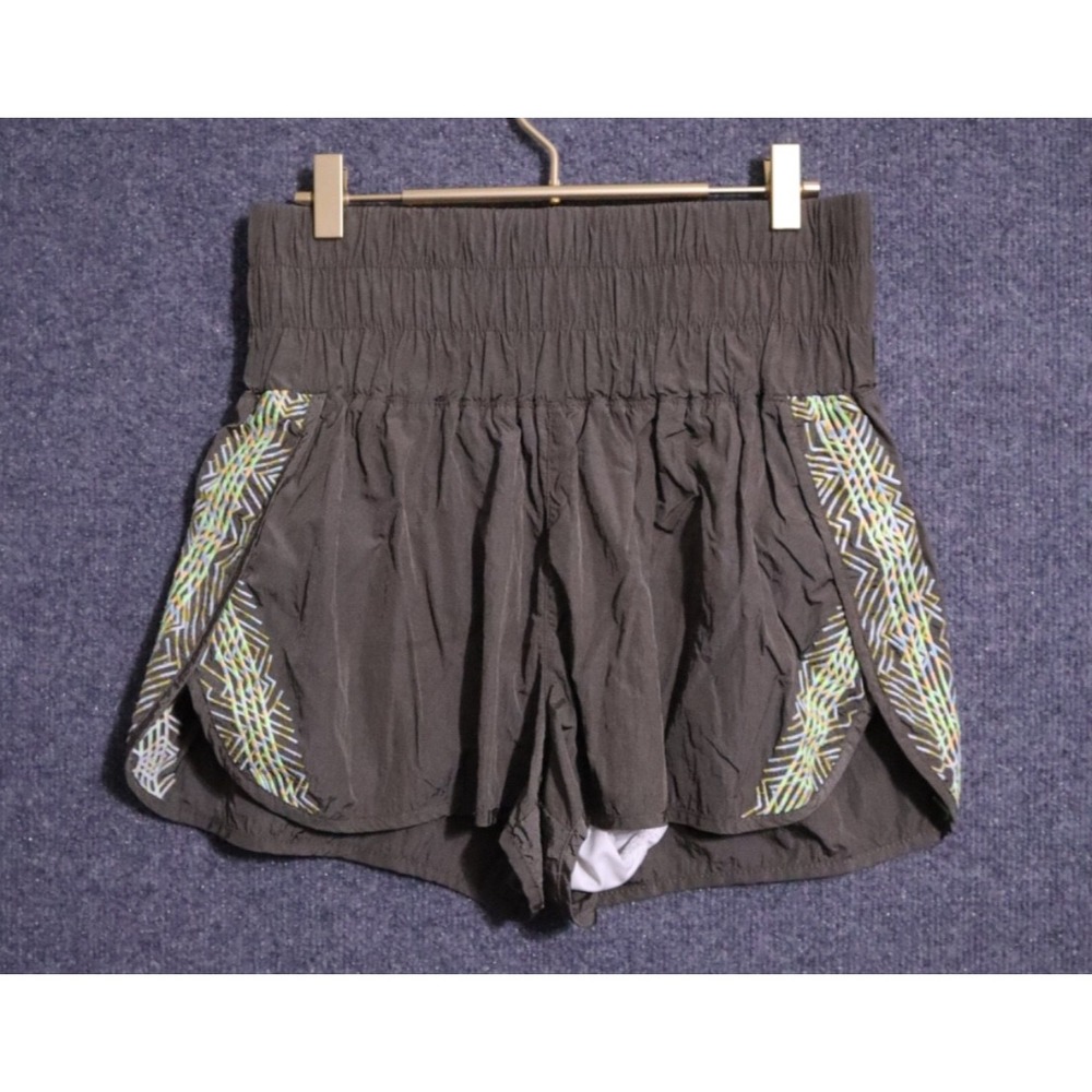 Free‎ People Shorts Large Green High Rise The Way Home 2" Lined Embroidered NWOT